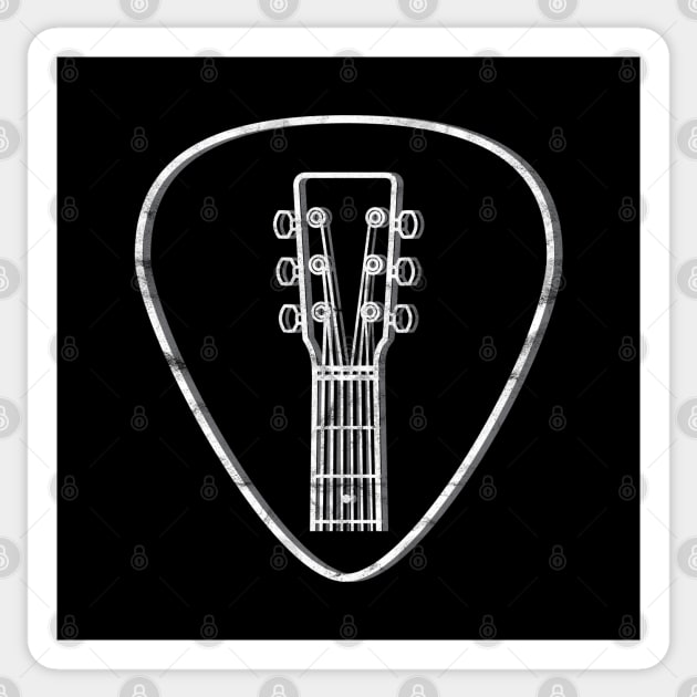 Acoustic Guitar Headstock Guitar Pick Dark Theme Sticker by nightsworthy